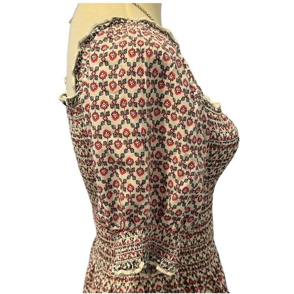 MAX STUDIO | pink gray white peplum top M - Picture 4 of 7